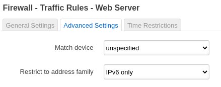 IPv6 Advanced tab